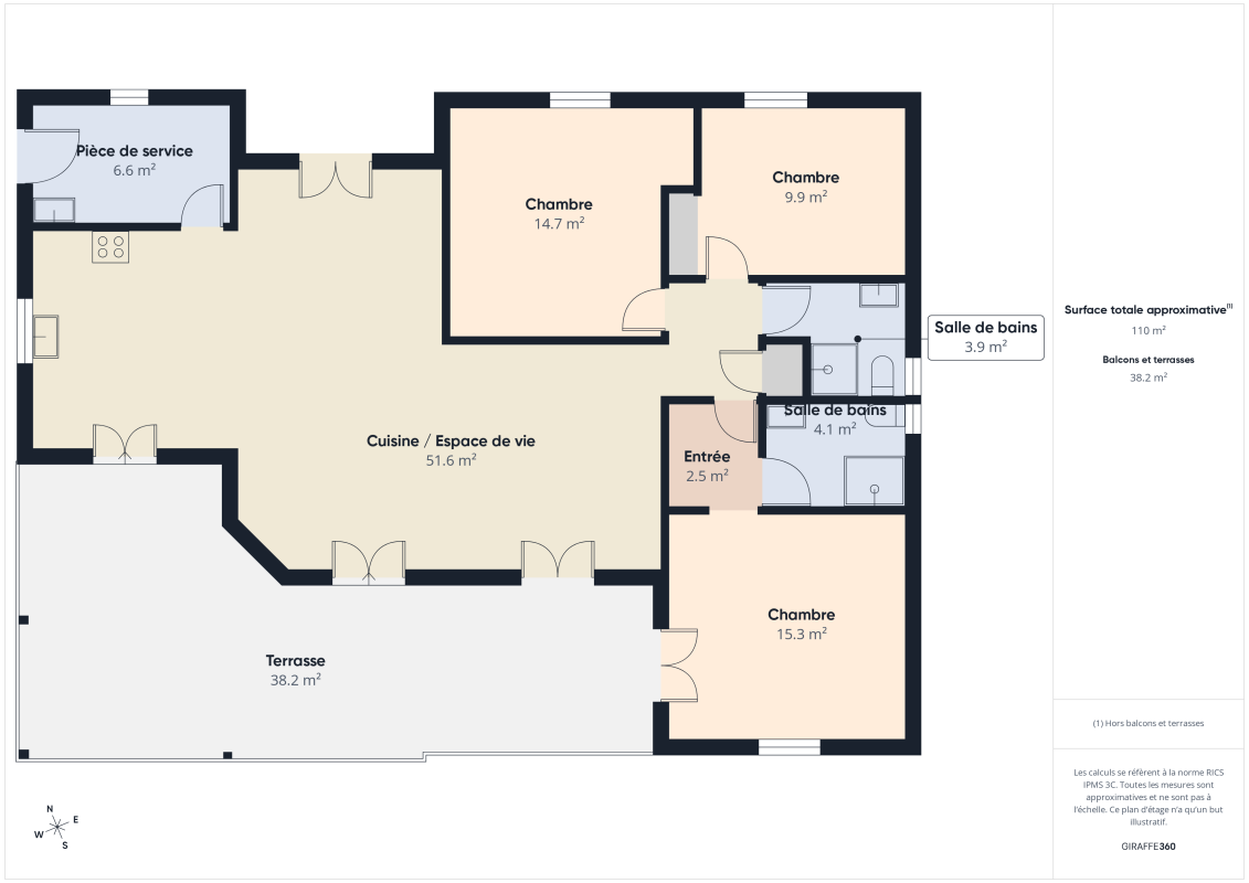 Location villa 6 personnes  - plan villa